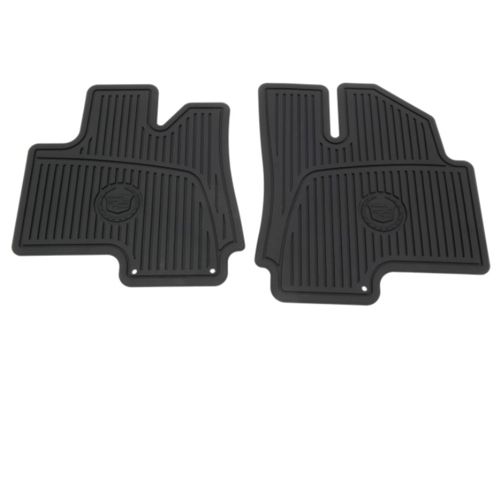 2 CADILLAC Floor Mats SRX 2014 Black Rubber